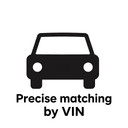 Минималистичная иконка подбора автозапчастей по VIN-коду в плоском стиле на белом фоне
