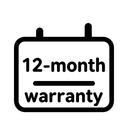 Минималистичная одноцветная иконка гарантии на 12 месяцев для автозапчастей на белом фоне